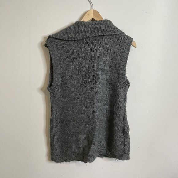 Design History Womens Cardigan Sweater Gray Wool Blend Sleeveless Size Medium - Picture 3 of 3